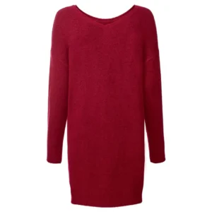 پیراهن بافت قرمز سنگدوزی