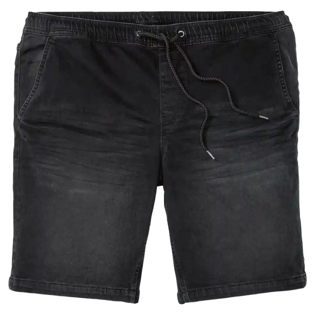 شلوارک مردانه جین زغالی کمرکش بندی لیورجی LIVERGY