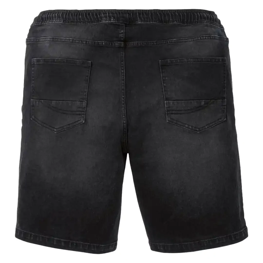 شلوارک مردانه جین زغالی کمرکش بندی لیورجی LIVERGY