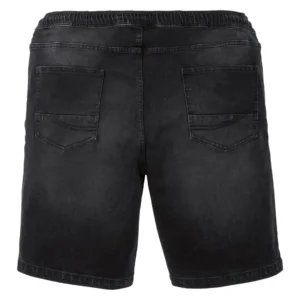 شلوارک مردانه جین زغالی کمرکش بندی لیورجی LIVERGY