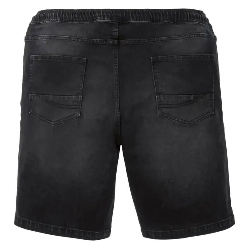 شلوارک مردانه جین زغالی کمرکش بندی لیورجی LIVERGY