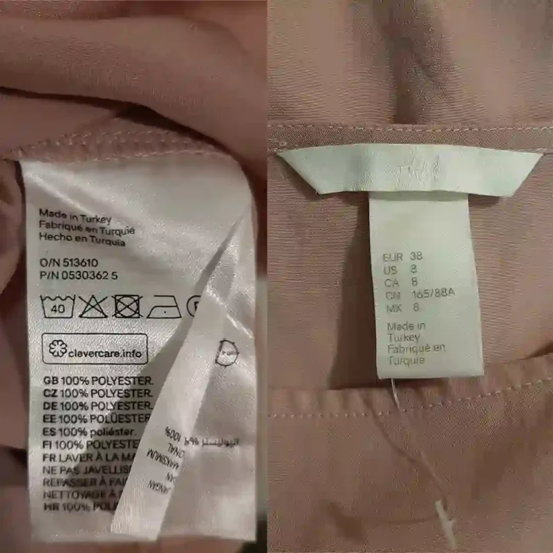 پیراهن مجلسی آستین بلند صورتی اچ اند ام