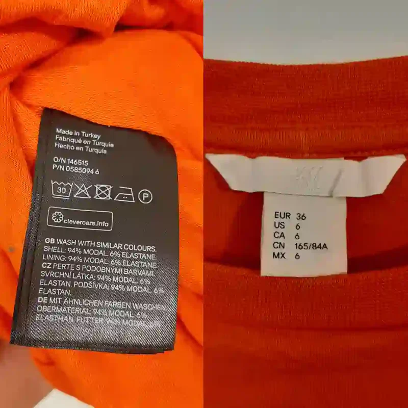 پیراهن بلند آستین بلند نارنجی اچ اند ام