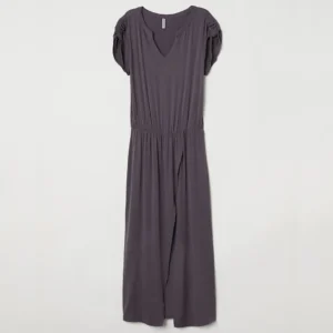 پیراهن بلند نخی قهوه ای اچ اند ام