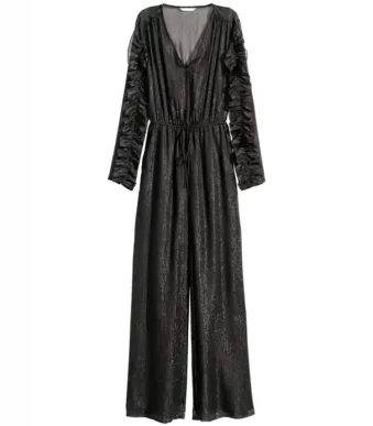 جامپسویت اورال سرهمی حریر لمه دار مشکی اچ اند ام