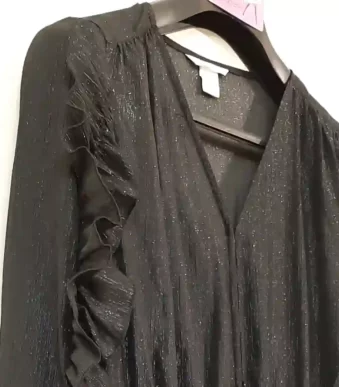 جامپسویت اورال سرهمی حریر لمه دار مشکی اچ اند ام