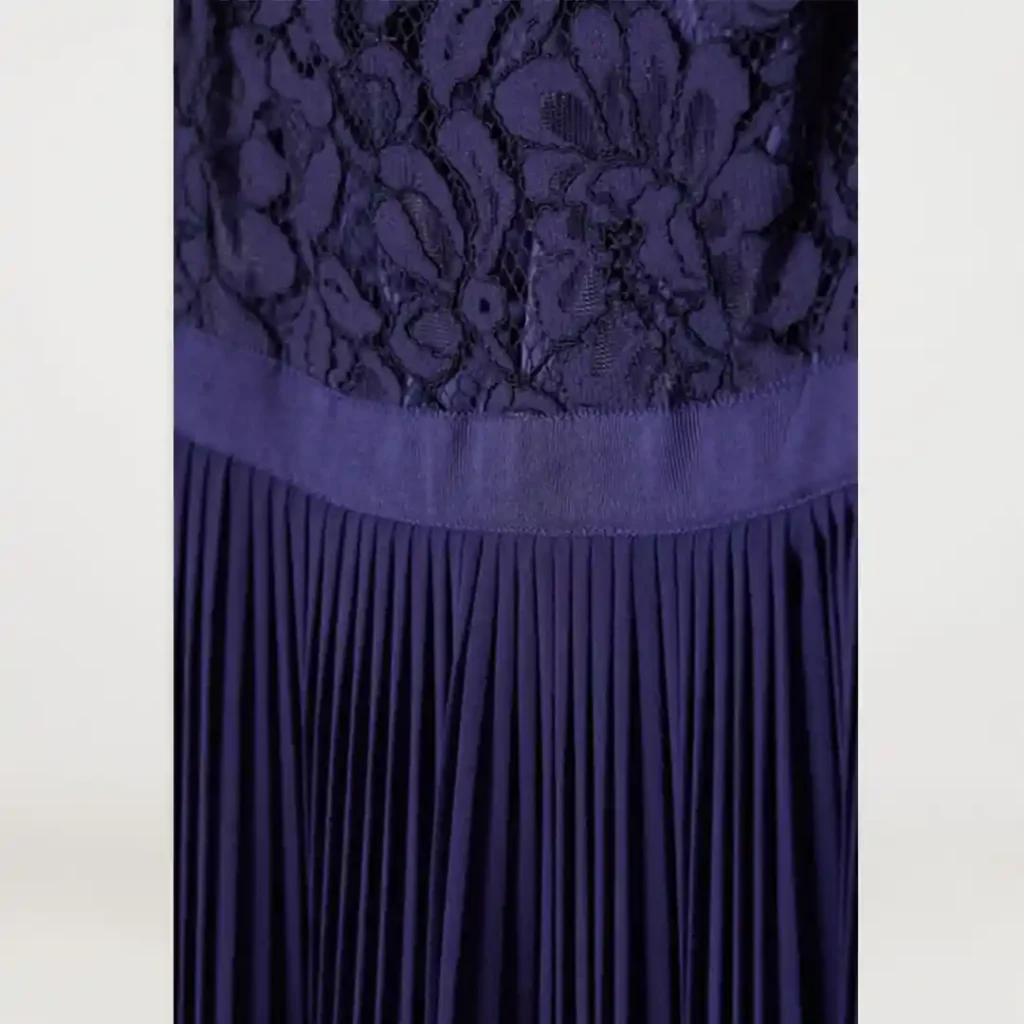 پبراهن مجلسی گیپور و پلیسه بنفش اچ اند ام