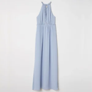 پبراهن مجلسی سنگدوزی آبی بلند اچ اند ام