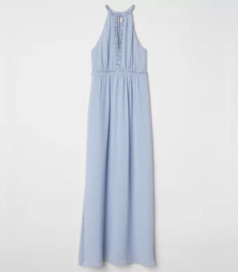 پبراهن مجلسی سنگدوزی آبی بلند اچ اند ام