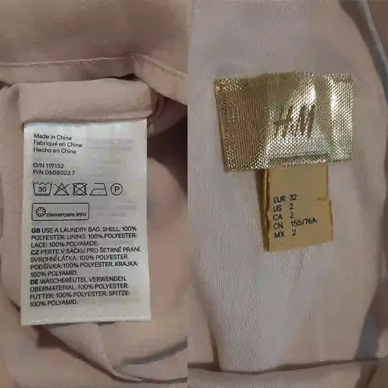 پبراهن مجلسی پشت گیپور بلند صورتی اچ اند ام