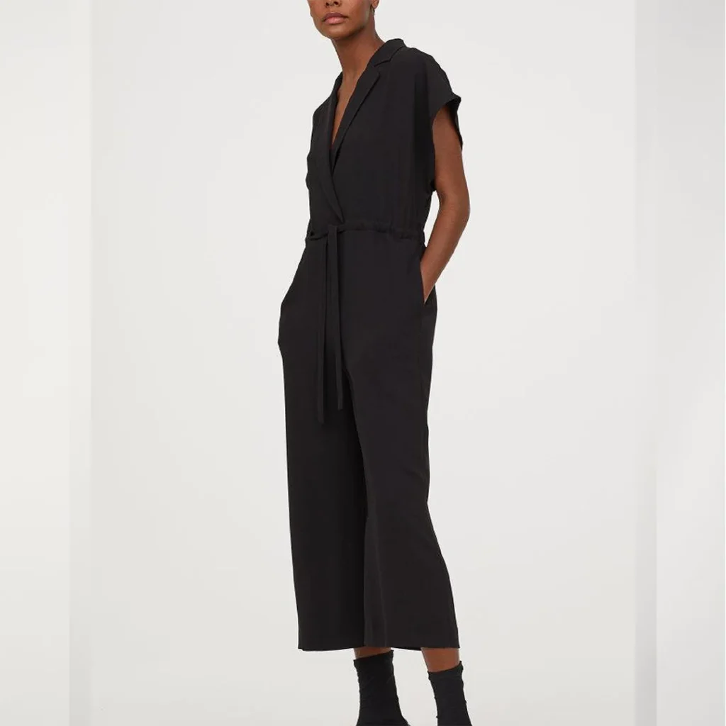 اورال سرهمی آستین کوتاه مشکی اچ اند ام H&M