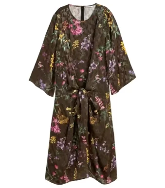 پیراهن مجلسی گلدار سبز اچ اند ام H&M