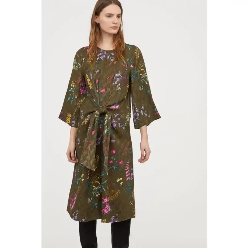 پیراهن مجلسی گلدار سبز اچ اند ام H&M - تصویر 5