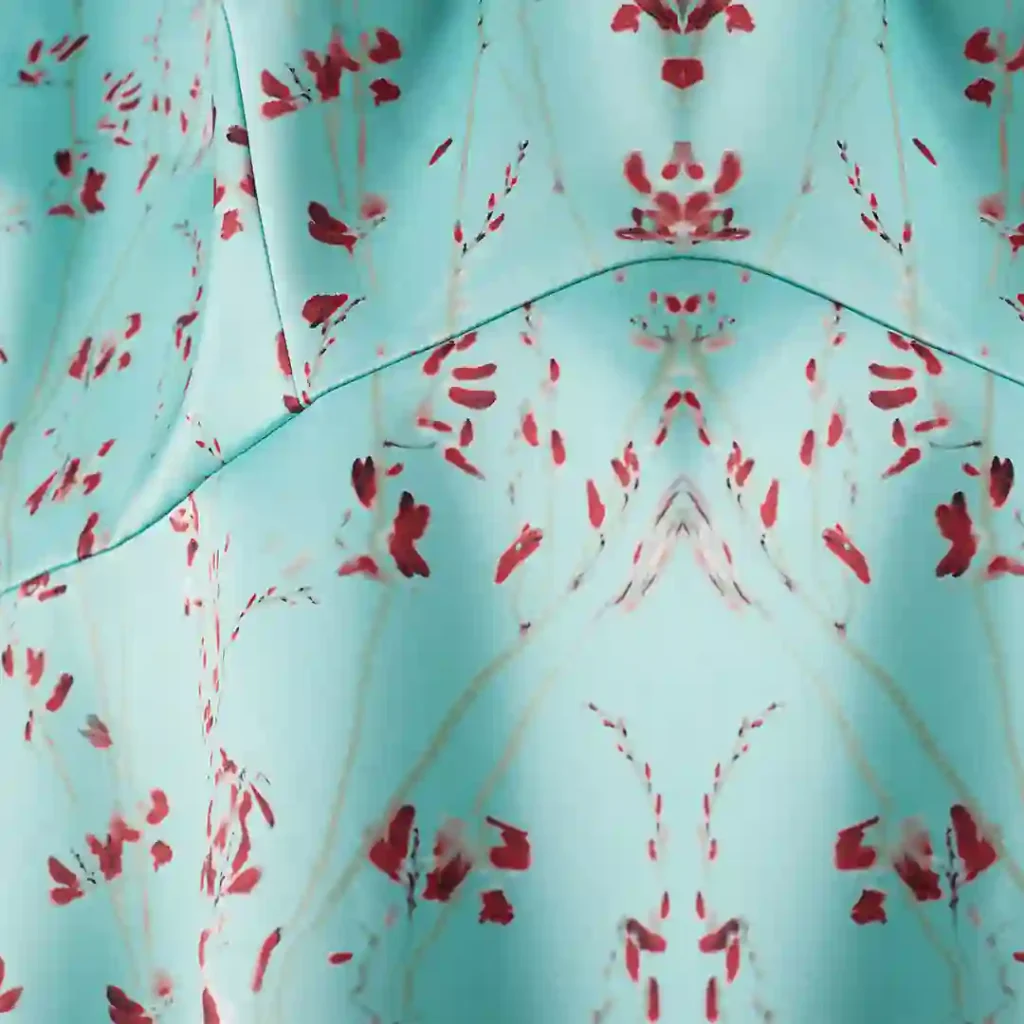 پیراهن مجلسی گلدار کوتاه سبز قرمز اچ اند ام H&M