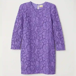 پیراهن مجلسی گیپور آستردار بنفش اچ اند ام H&M