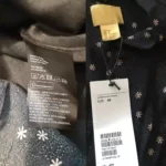 پیراهن مجلسی گلدار یقه هفت مشکی اچ اند ام H&M