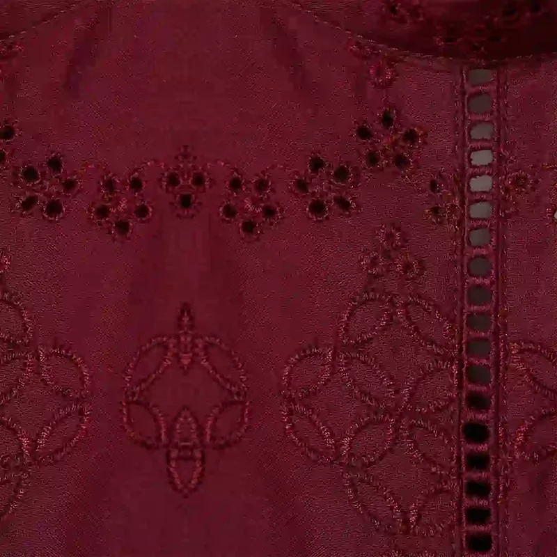 پیراهن مجلسی خامه دوزی زرشکی اچ اند ام H&M