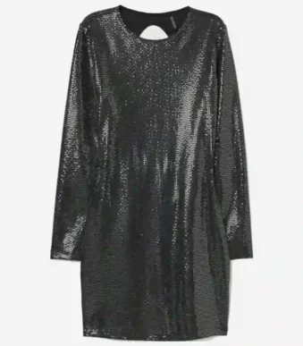 پیراهن مجلسی پولکدوزی سورمه ای اچ اند ام H&M