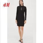 پیراهن مجلسی یقه ایستاده مشکی اچ اند ام H&M