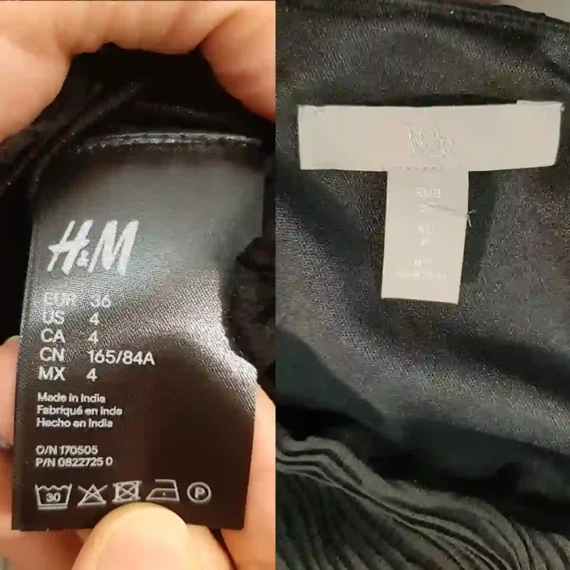 پیراهن مجلسی سنگدوزی آستین حلقه ای مشکی اچ اند ام H&M
