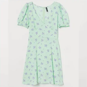 پیراهن مجلسی گلدار سبز اچ اند ام H&M