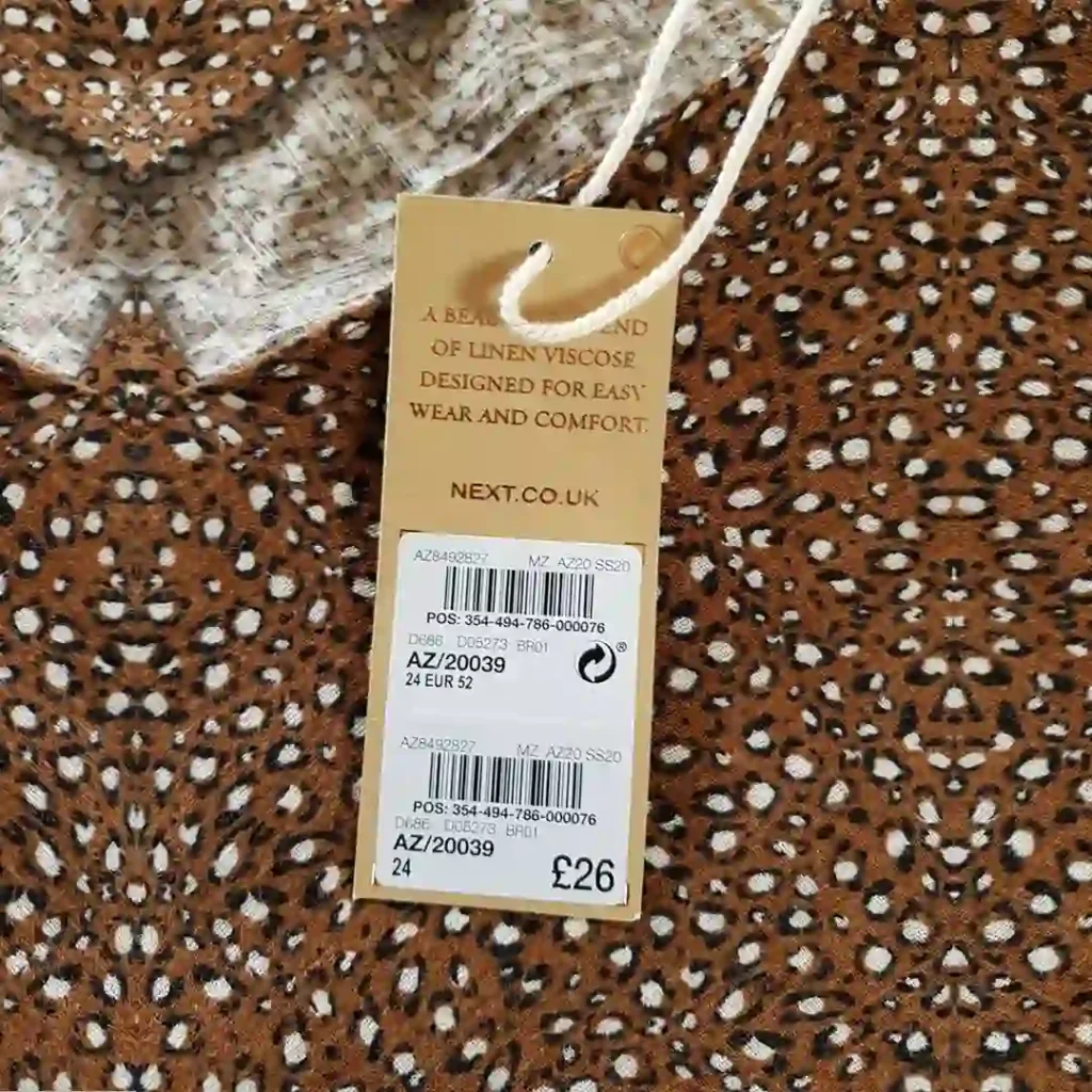 پیراهن لینن پلنگی قهوه ای نکست NEXT