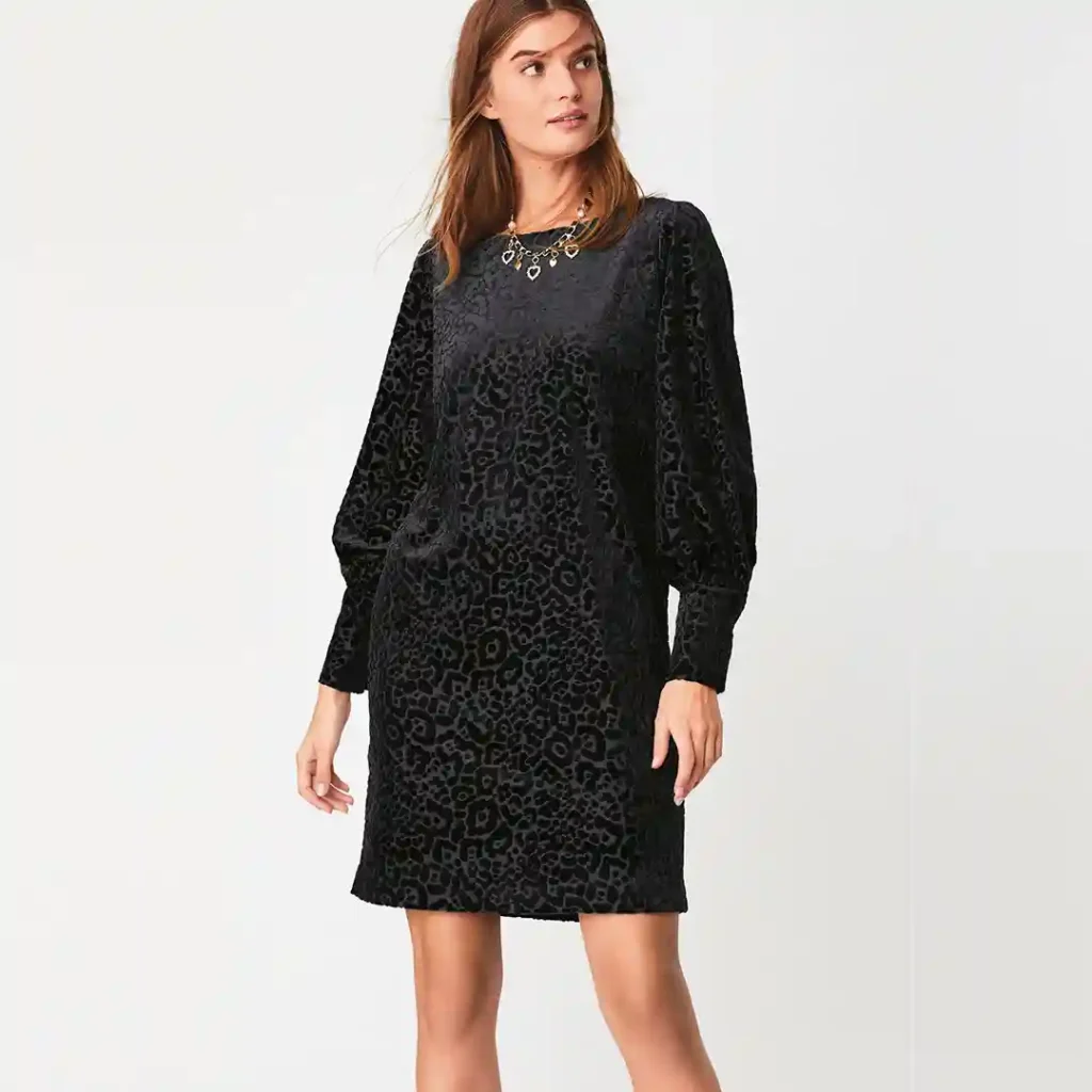 پیراهن مخمل آستین بلند مشکی نکست