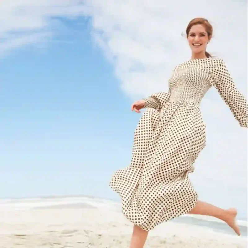 پیراهن ساحلی خالدار سفید نکست