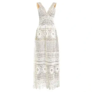 پیراهن مجلسی لباس عروس توری قلاب بافی شیری نکست