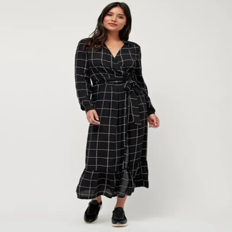 پیراهن ساحلی بلند شطرنجی مشکی سفید نکست NEXT