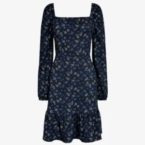 پیراهن مجلسی گلدار سورمه ای نکست NEXT