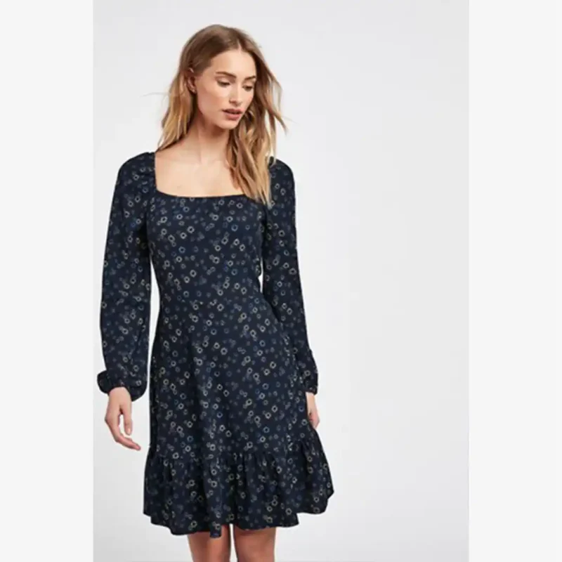 پیراهن مجلسی گلدار سورمه ای نکست NEXT