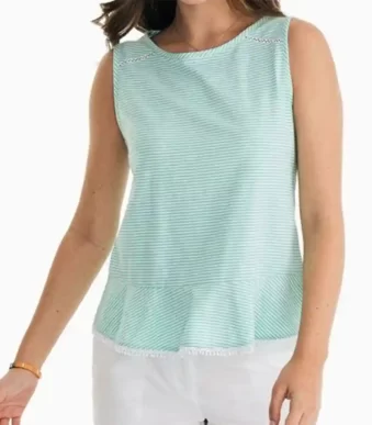تاپ راه راه سبز Southern Tide