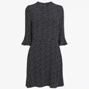 پیراهن مجلسی آستین کلوش خالدار مشکی نکست NEXT