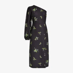 پیراهن مجلسی یقه رومی گلدار مشکی نکست NEXT