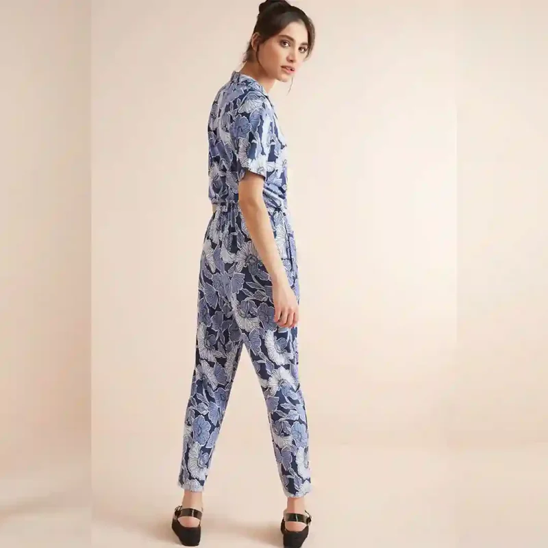 اورال آستین کوتاه گلدار سورمه ای نکست NEXT