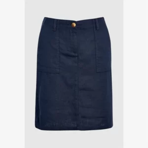 دامن کوتاه جیب دار لینن سورمه ای نکست NEXT