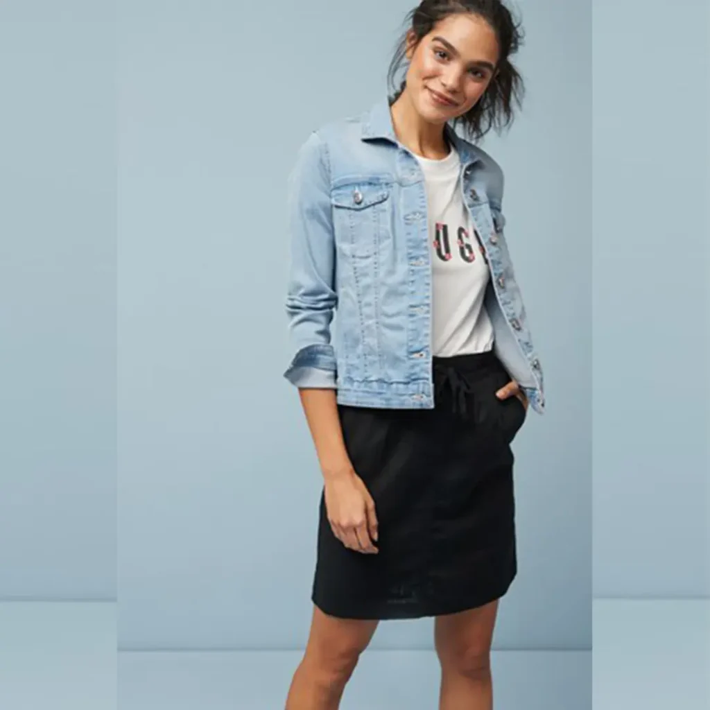 دامن کوتاه کمربنددار لینن مشکی نکست NEXT