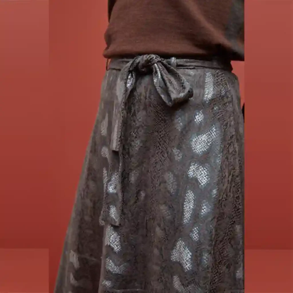 دامن بلند جیر کلوش پوست ماری قهوه ای نکست NEXT