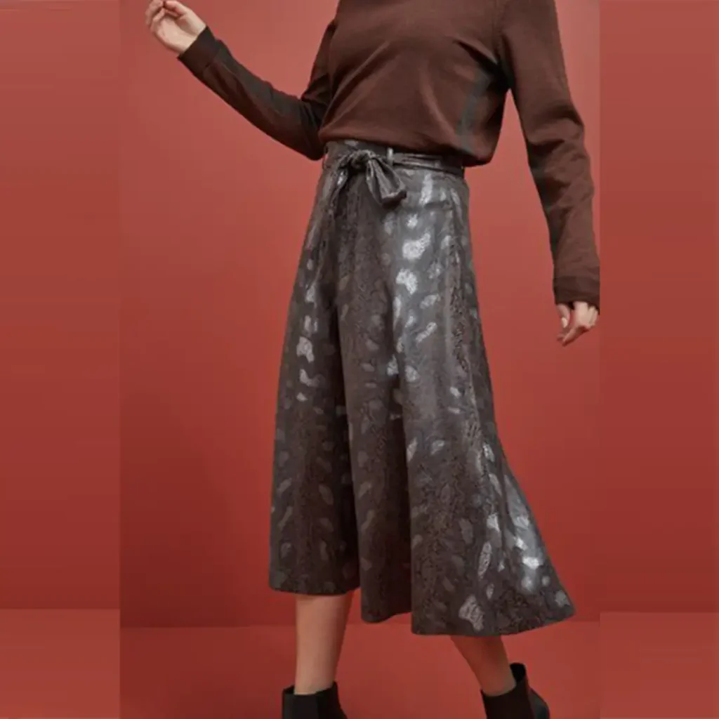 دامن بلند جیر کلوش پوست ماری قهوه ای نکست NEXT