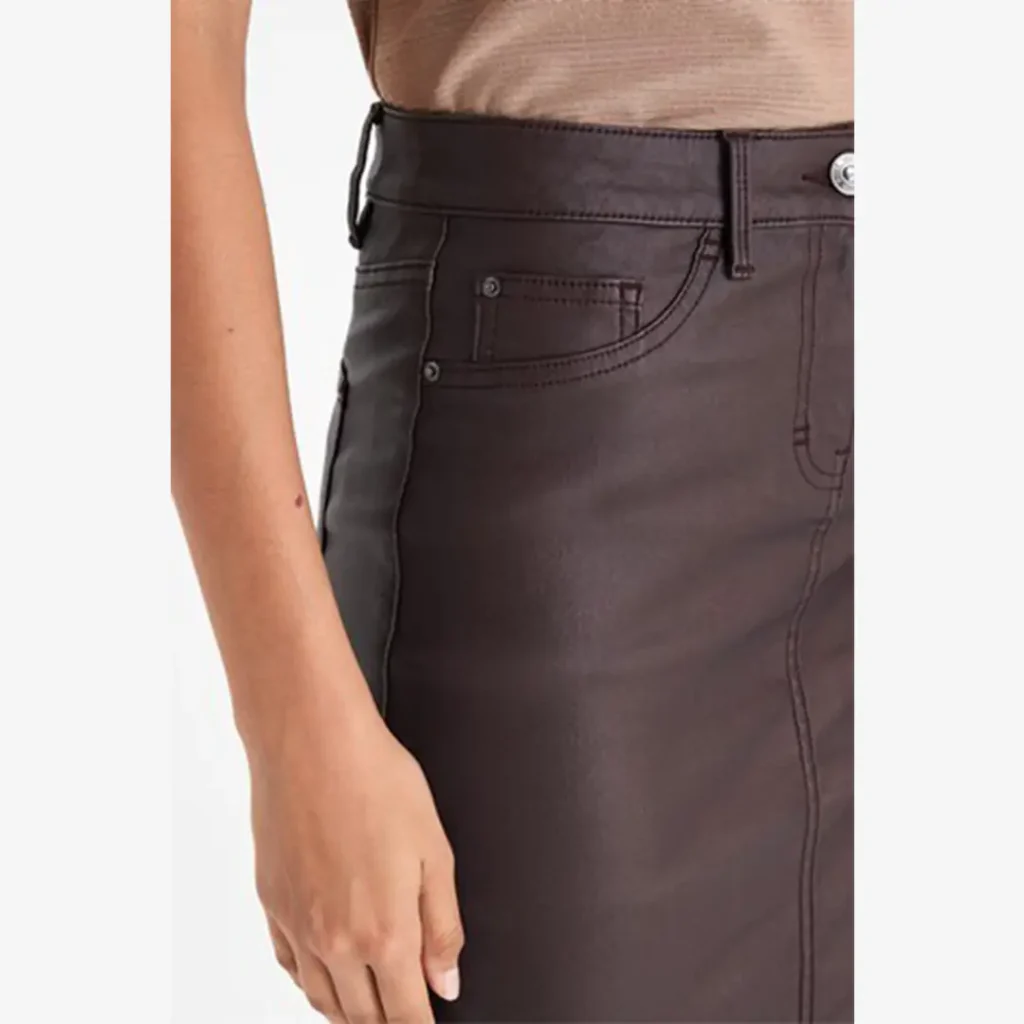 دامن میدی طرح چرم قهوه ای نکست NEXT