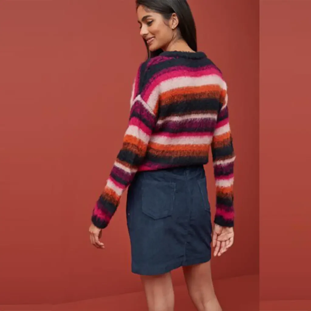 دامن کوتاه مخمل کبریتی جیب دار سورمه ای نکست NEXT