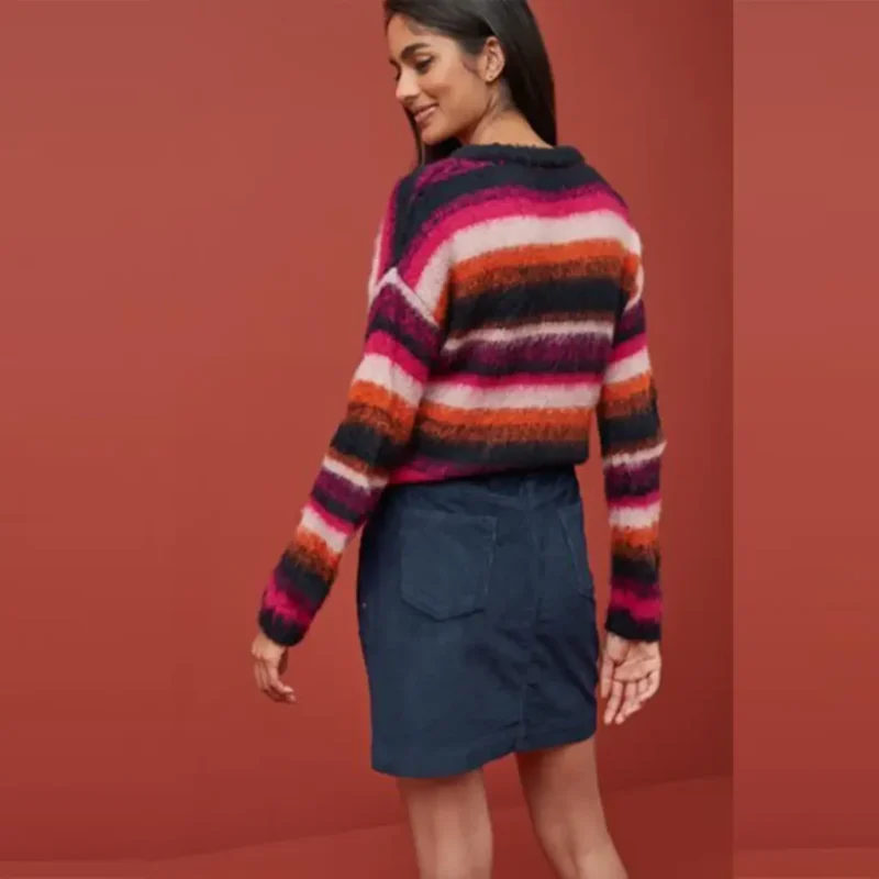 دامن کوتاه مخمل کبریتی جیب دار سورمه ای نکست NEXT