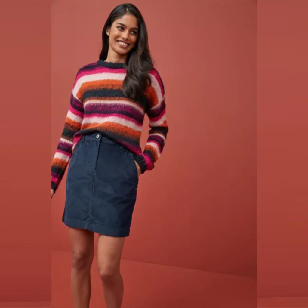 دامن کوتاه مخمل کبریتی جیب دار سورمه ای نکست NEXT