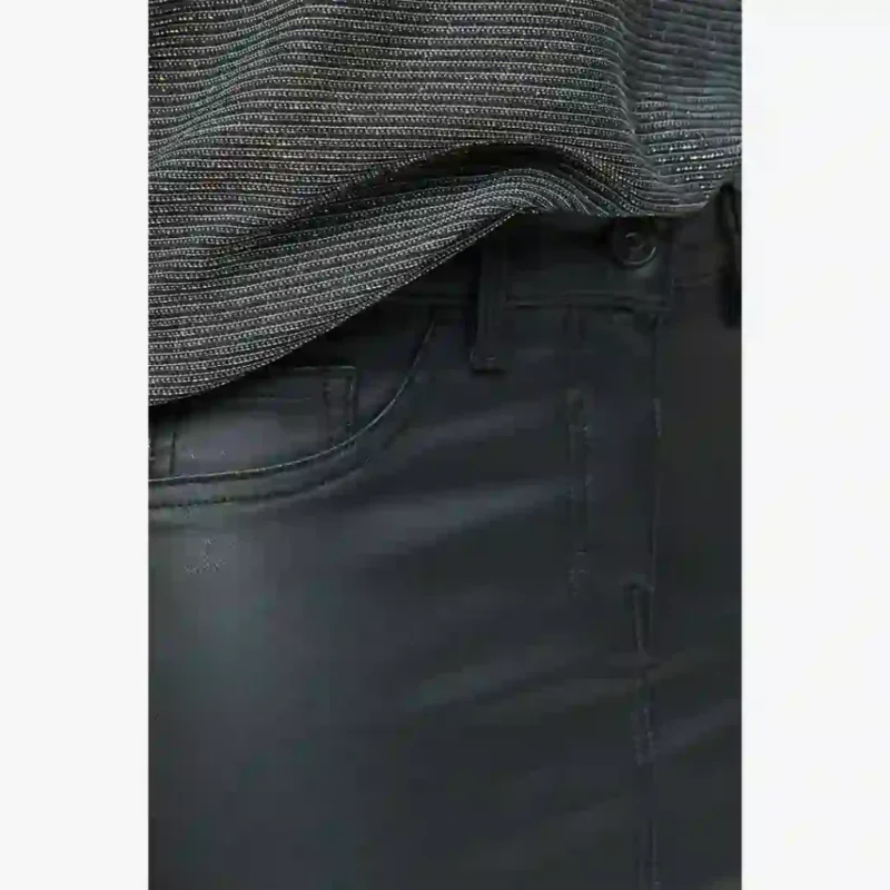 دامن میدی جین کشی طرح چرم مشکی نکست NEXT