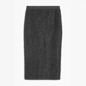 دامن بلند موهر لمه دار سورمه ای نکست NEXT