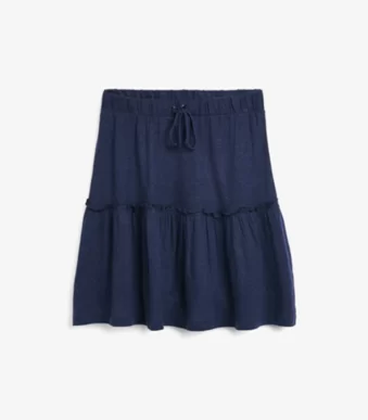 دامن کوتاه چین دار لینن سورمه ای نکست NEXT