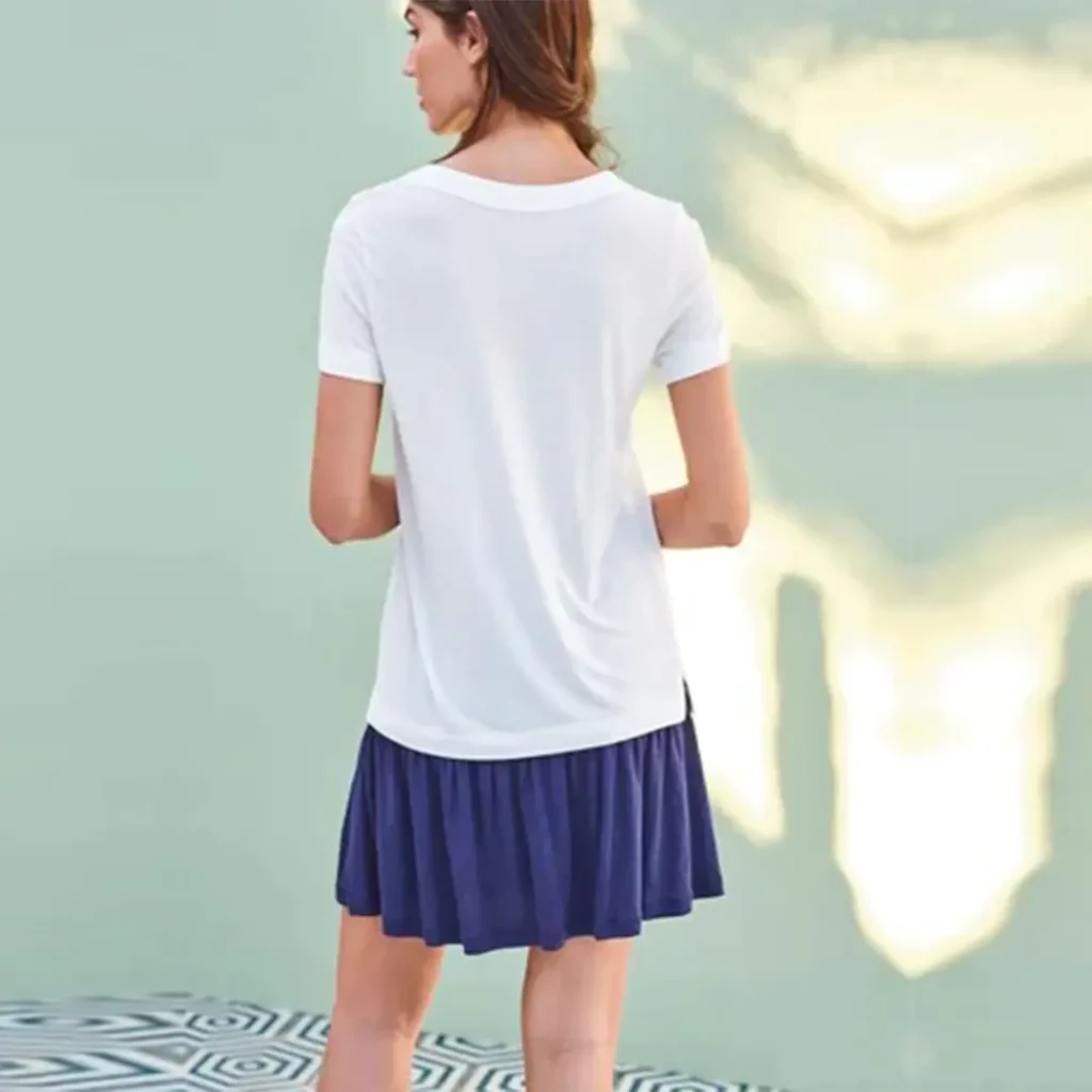 دامن کوتاه چین دار لینن سورمه ای نکست NEXT