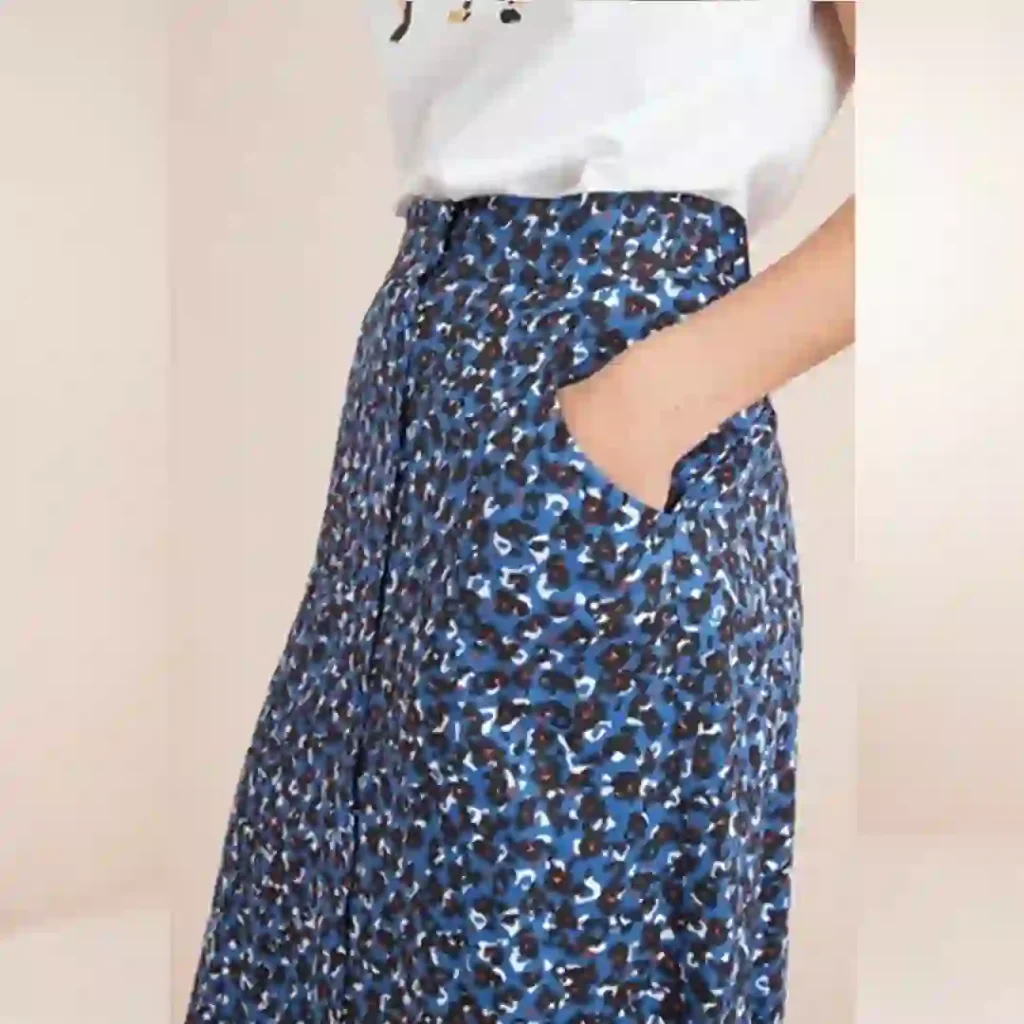 دامن بلند پلنگی آبی نکست NEXT