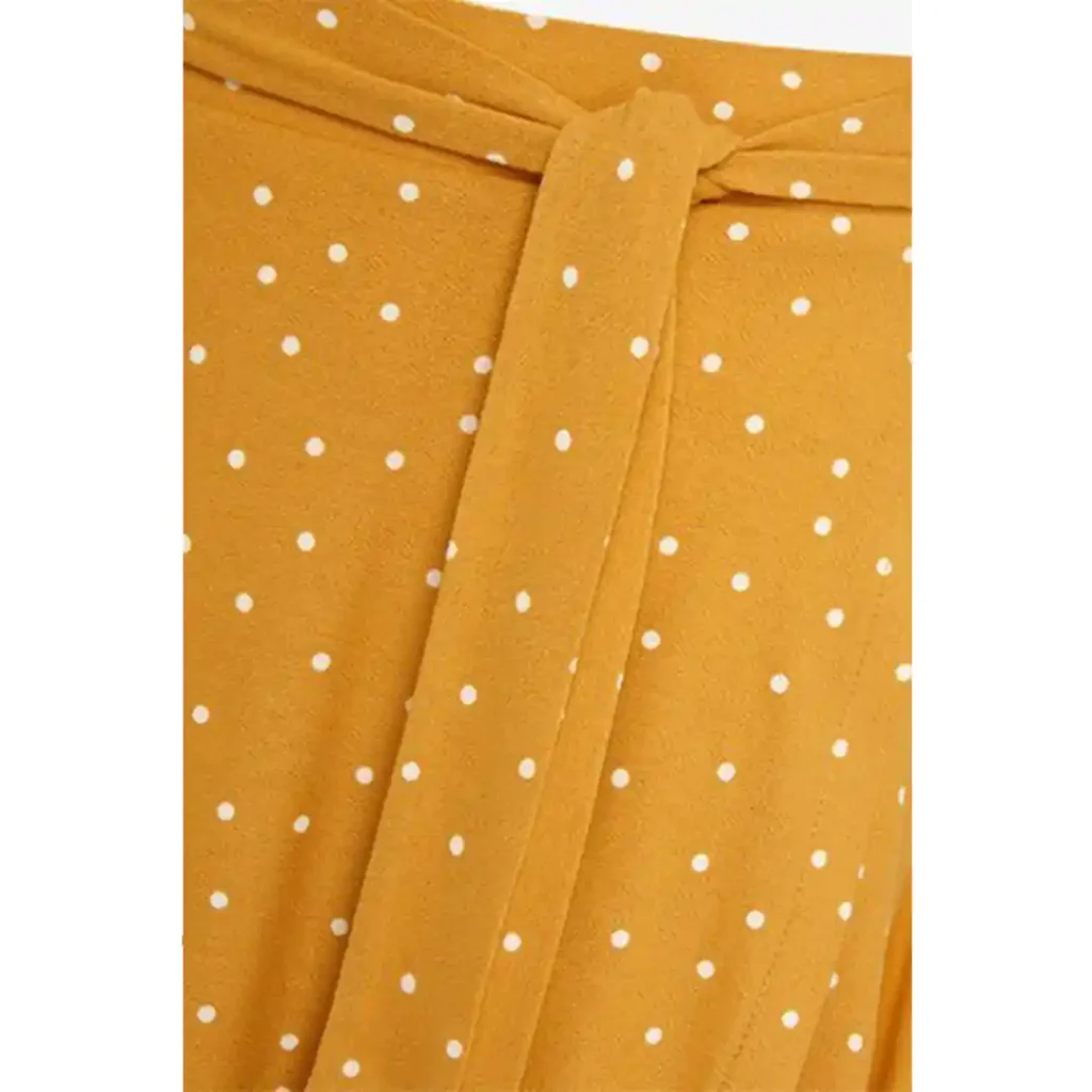 دامن کوتاه خالدار خردلی نکست NEXT